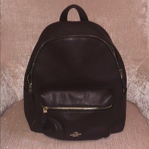 Leather coach backpack